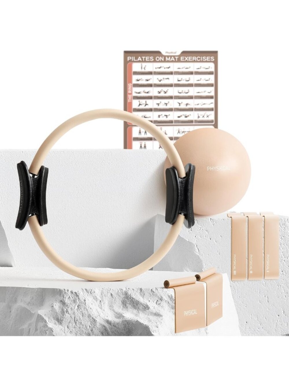 Complete Pilates Kit: 15-Inch Ring, Core Ball, Resistance Loops & Flex Bands